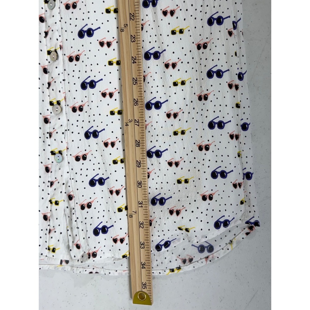 Larke Anthropologie Mini Dress Size XS Sunglasses Polka Dot Button Front Halter - Picture 5 of 11